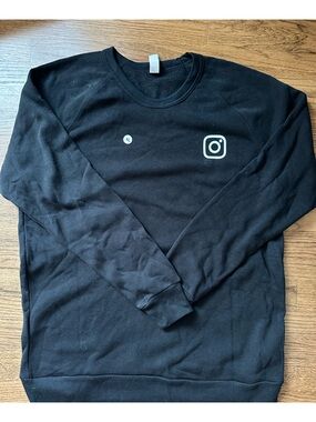 Instagram Logo Black Crewneck Sweater